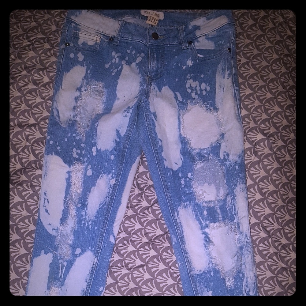 RIPPED Bleached & Distressed Skinny Jeans~